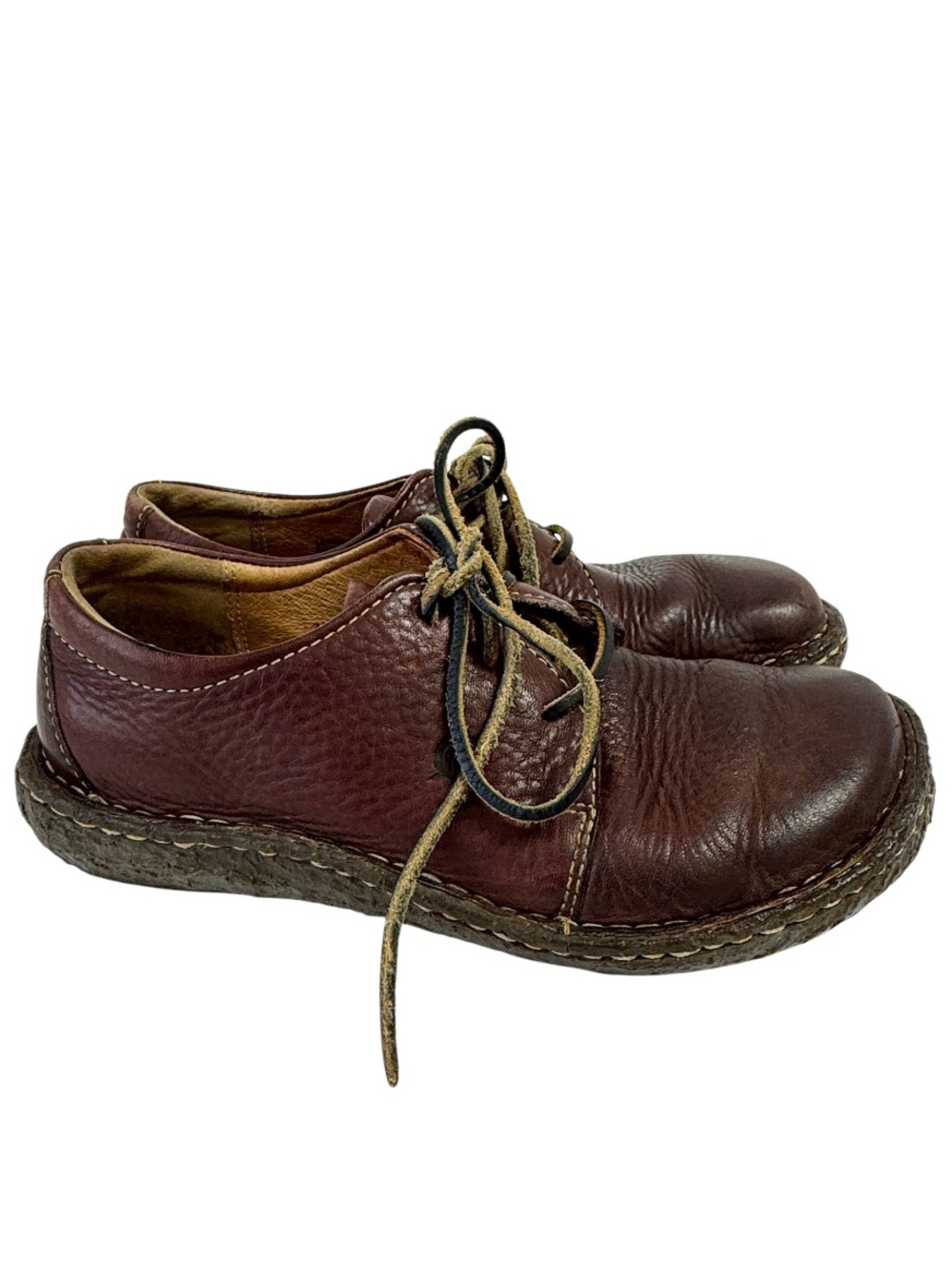 Børn Ravine brown pebbled leather Oxford shoes, leather laces Size 38/7